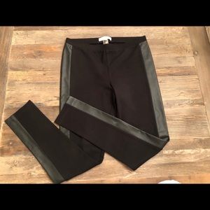Vince Camuto Black Legging with Leather Stripe